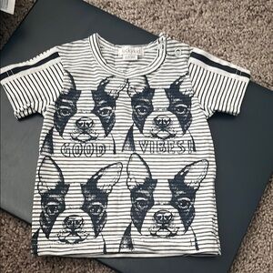 Lucky Brand Black and White Short Sleeve Tee